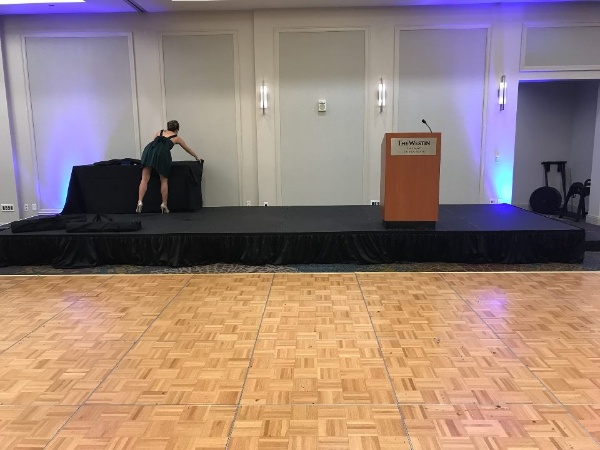 stage skirting Westin podium setup